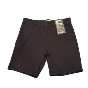 Union Comfort Flex Classic Chino 9” Shorts Cotton Navy Blue Mens Size 33 Stretch